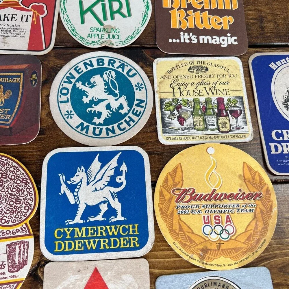 Vintage Coasters Lot Of 19 Brew Beer Pub Brewery Restaurant Cardboard Liquor
